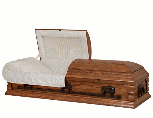 Cercueils Concept 65009-00008-N CERCUEIL DE CHÊNE GRAIN OUVERT CRÊPE FONCÉ FIBRES DE BOIS NON 900    3 X 1 BRONZE 
