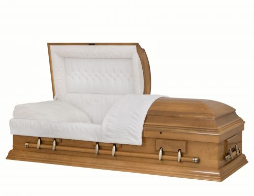 Cercueils Concept 08215-00078-N CERCUEIL D'ÉRABLE REPOLI NOVA TOPAZE MATELAS OUI W1462W-0    6 X 2 OR ANTIQUE  