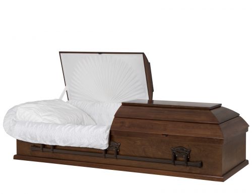 Cercueils Concept 10015-00003-N CERCUEIL DE PEUPLIER SATIN TAFFETAS FONCÉ FIBRES DE BOIS NON 909    3 X 0 BRONZE 