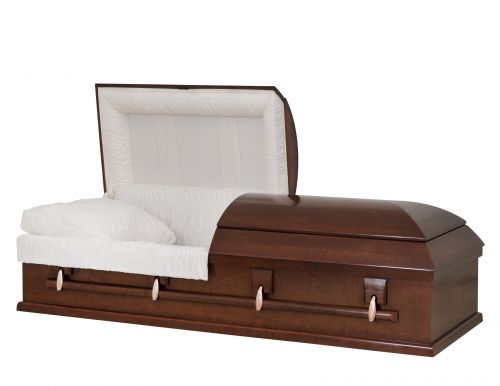 Cercueils Concept 10200-00335-N CERCUEIL DE PEUPLIER SATIN  TAFFETAS CERISIER LIT AJUSTABLE NON W1540X-1T    4 X 0 CUIVRE ANTIQUE SANS EMBOUT 