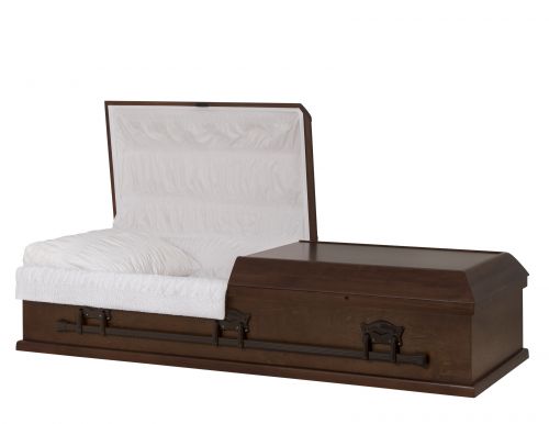 Cercueils Concept 10U15-00010-N CERCUEIL DE PEUPLIER GRAIN OUVERT TAFFETAS FONCÉ FIBRES DE BOIS NON 909    3 X 0 BRONZE 