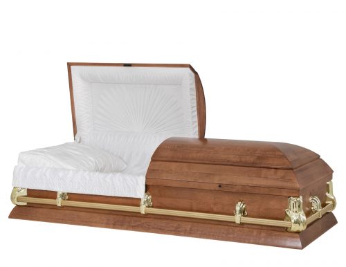 Cercueils Concept 15200-00042-N CERCUEIL DE PEUPLIER SATIN TAFFETAS MEDIUM FIBRES DE BOIS NON B1980  BUMPER    3 X 1 OR CHROMÉ 