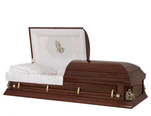 Cercueils Concept 17247-00059-N CERCUEIL DE PEUPLIER REPOLI CRÊPE CERISIER FIBRES DE BOIS NON W1540G-1    4 X 0 OR STATUE