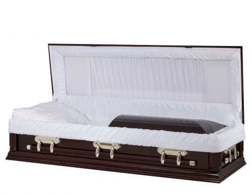 Cercueils Concept 18104-00065-N CERCUEIL DE PEUPLIER REPOLI CRÊPE ACAJOU MATELAS NON H2510S-1    3 X 1 BRUN TONE 