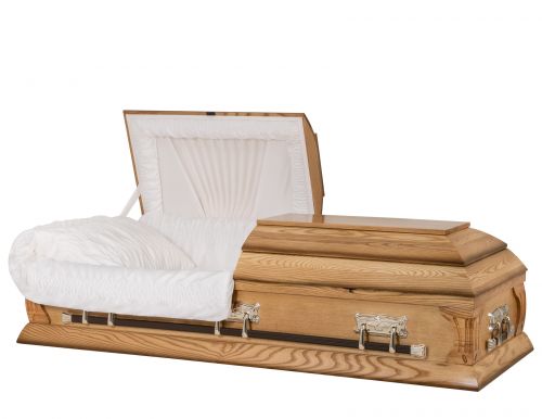 Cercueils Concept 40027-00130-N CERCUEIL DE FRÊNE LUSTRÉ CRÊPE MEDIUM WOOD FIBER NO 920    3 X 1 OR 