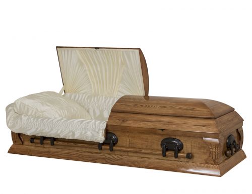 Cercueils Concept 40027-00168-N CERCUEIL DE FRÊNE REPOLI SATIN  FONCÉ FIBRES DE BOIS NON H1111-4    3 X 1 BRONZE 