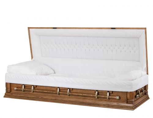 Cercueils Concept 62905-00016-N CERCUEIL DE CHÊNE GRAIN OUVERT NOVA FONCÉ LIT AJUSTABLE NON W1462W-6    6 X 2 OR ANTIQUE  