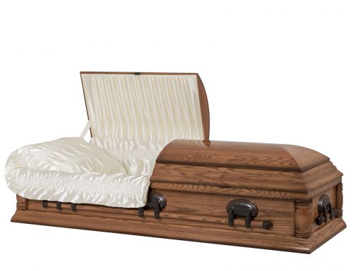 Cercueils Concept 65005-00007-N CERCUEIL DE CHÊNE LUSTRÉ SATIN ACAJOU BRUN FIBRES DE BOIS NON H1111-6   3 X 1 BRONZE 