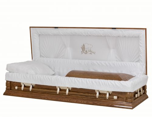 Cercueils Concept 65103-00031-N CERCUEIL DE CHÊNE REPOLI CRÊPE FONCÉ MATELAS NON H1306-6    3 X 1 OR 