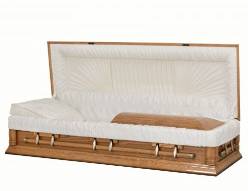 Cercueils Concept 65105-00021-N CERCUEIL DE CHÊNE REPOLI CRÊPE MEDIUM  MATELAS NON W1462W-6    6 X 2 OR ANTIQUE  