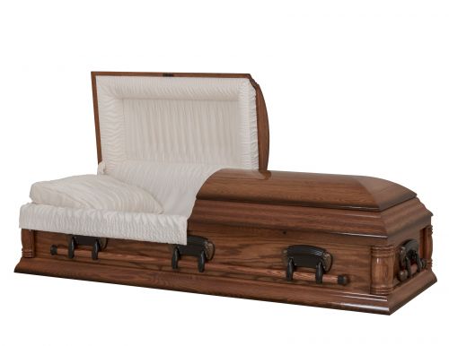 Cercueils Concept 65205-00007-N CERCUEIL DE CHÊNE REPOLI CRÊPE ACAJOU BRUN FIBRES DE BOIS NON H1306BZ    3 X 1 BRONZE 