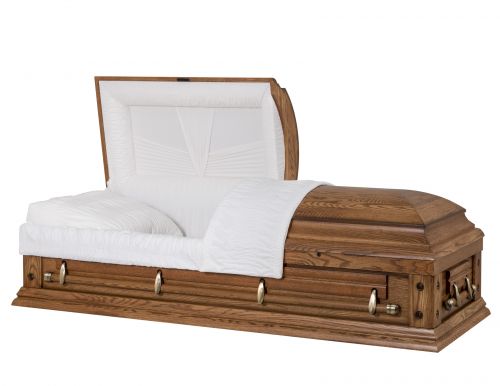 Cercueils Concept 87244-00200-N CERCUEIL DE CHÊNE GRAIN OUVERT NOVA MEDIUM FONCÉ MATELAS OUI W1542W-6    4 X 2 OR ANTIQUE  
