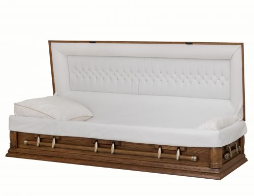Cercueils Concept 87905-00009-N CERCUEIL DE CHÊNE GRAIN OUVERT NOVA MEDIUM FONCÉ MATELAS NON W1462W-6    6 X 2 OR ANTIQUE  